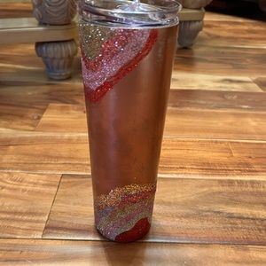 Bronze glitter tumbler cup